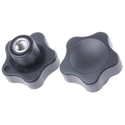 Elesa 166226 Black Multiple Lobes Clamping Knob, M6, Threaded Hole
