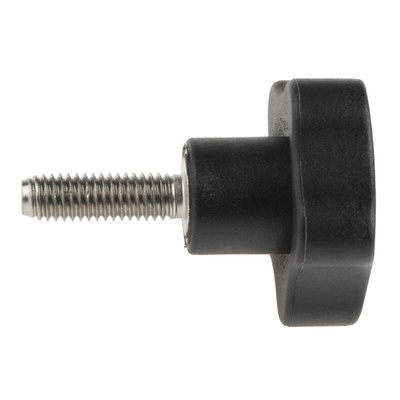 Elesa 166263 Black Multiple Lobes Clamping Knob, M6, Threaded Stud