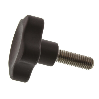 Elesa 166493 Black Multiple Lobes Clamping Knob, M10, Threaded Stud