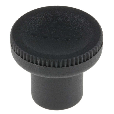 RS PRO Black Knurled Clamping Knob, M6, Threaded Hole