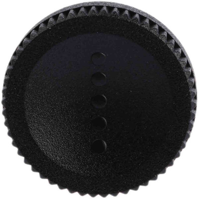 RS PRO Black Knurled Clamping Knob, M5, Threaded Stud