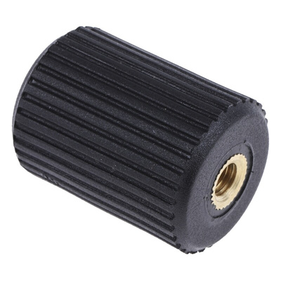 RS PRO Black Knurled Clamping Knob, M6, Threaded Hole