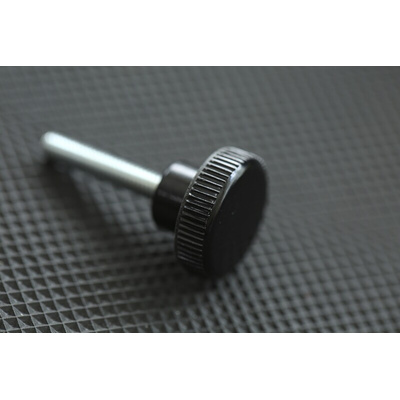 RS PRO Black Knurled Clamping Knob, M4, Threaded Stud