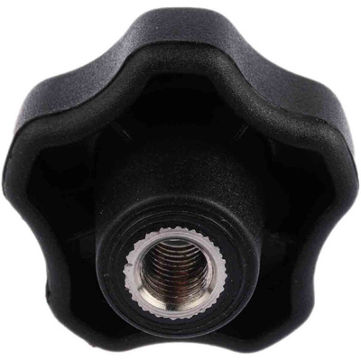 RS PRO Black Multiple Lobes Clamping Knob, M8, Threaded Through Hole