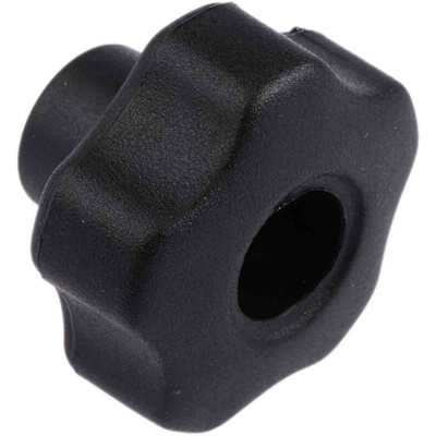 RS PRO Black Multiple Lobes Clamping Knob, M8, Threaded Through Hole