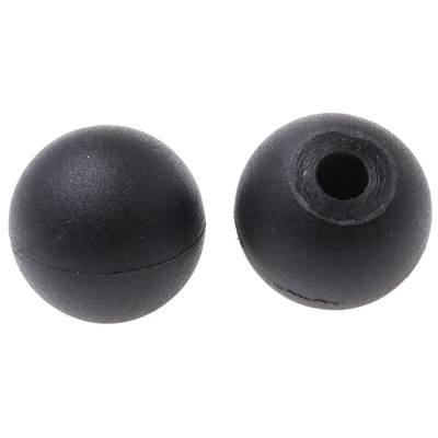 RS PRO Black Duroplast Ball Clamping Knob, M5, Unthreaded Hole