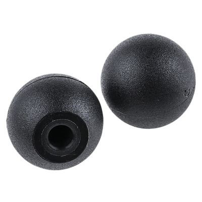 RS PRO Black Duroplast Ball Clamping Knob, M6, Unthreaded Hole
