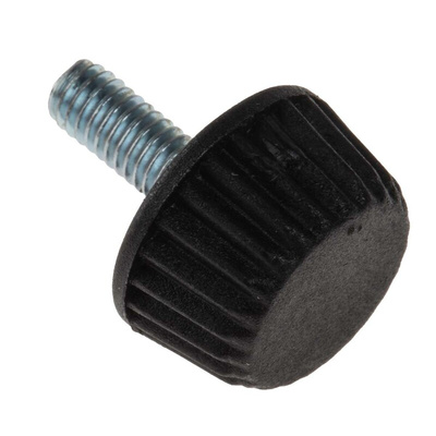 RS PRO Black Knurled Clamping Knob, M4, Threaded Hole