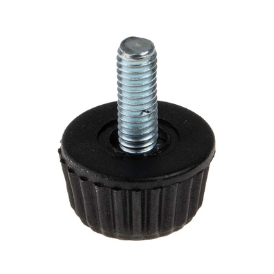 RS PRO Black Knurled Clamping Knob, M4, Threaded Hole