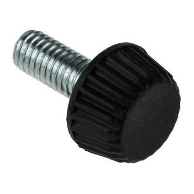 RS PRO Black Knurled Clamping Knob, M6, Threaded Hole