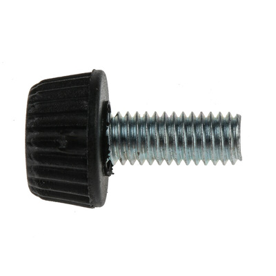RS PRO Black Knurled Clamping Knob, M6, Threaded Hole