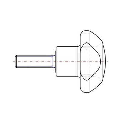 Elesa 167162 Black 3-Arm Clamping Knob, M5, Threaded Stud