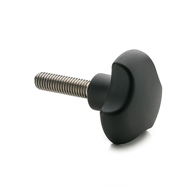 Elesa 167264 Black 3-Arm Clamping Knob, M6, Threaded Stud