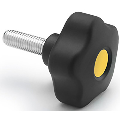 Elesa 169912-C9 Black Hex Clamping Knob, M8, Threaded Stud