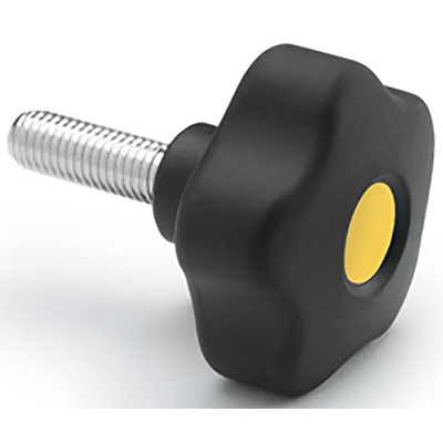 Elesa 169913-C9 Black Hex Clamping Knob, M8, Threaded Stud
