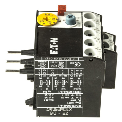 Eaton ZE Overload Relay 1NO + 1NC, 0.4 → 0.6 A F.L.C, 600 mA Contact Rating, 6 W, 600 Vac