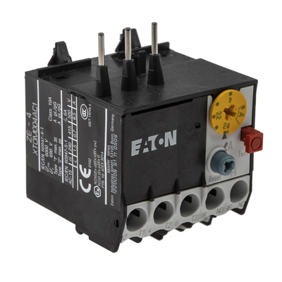 Eaton ZE Overload Relay 1NO + 1NC, 2.4 → 4 A F.L.C, 4 A Contact Rating, 6 W, 600 V ac
