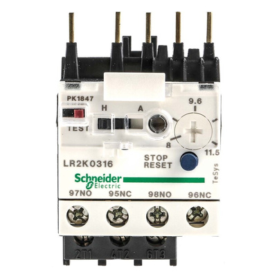 Schneider Electric LR2K Thermal Overload Relay 1NO + 1NC, 8 → 11.5 A F.L.C, 11.5 A Contact Rating, 100 W, 250 V