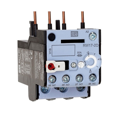 WEG RW17 Thermal Overload Relay 1NO + 1NC, 10 A F.L.C, 7 → 10 A Contact Rating, 0.9 → 1.4 W, 3P