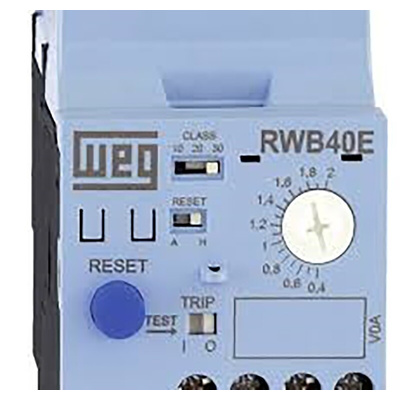 WEG RW_E Thermal Overload Relay 1NO + 1NC, 40 A F.L.C, 8 → 40 A Contact Rating, 1.5 W, 3P