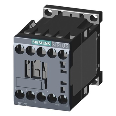 Siemens 3RT2 Control Relay 3NO, 6.1 A F.L.C, 18 A Contact Rating, 24 Vdc, 3P, SIRIUS