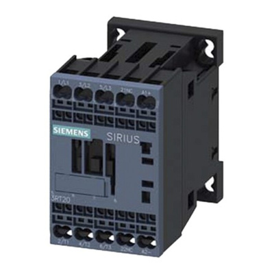 Siemens 3RT2 Control Relay 3NO, 6.1 A F.L.C, 18 A Contact Rating, 24 Vdc, 3P, SIRIUS