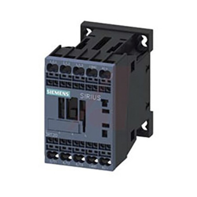 Siemens 3RT2 Control Relay 3NO, 9 A F.L.C, 22 A Contact Rating, 24 Vdc, 3P, SIRIUS