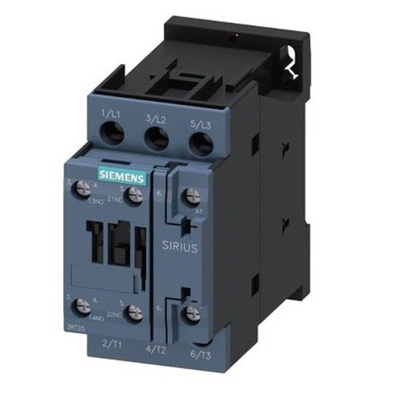 Siemens 3RT2 Control Relay 3NO, 17 A F.L.C, 40 A Contact Rating, 7.5 kW, 230 Vac, 3P, SIRIUS