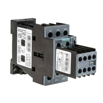 Siemens 3RT2 Control Relay 3NO, 22 A F.L.C, 40 A Contact Rating, 24 Vdc, 3P, SIRIUS
