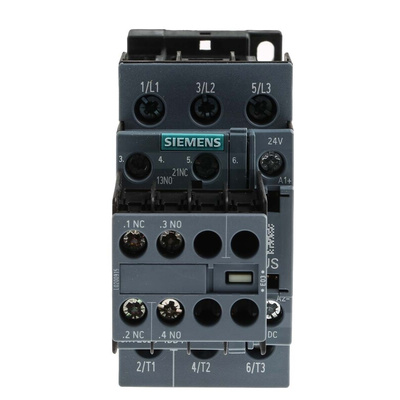 Siemens 3RT2 Control Relay 3NO, 22 A F.L.C, 40 A Contact Rating, 24 Vdc, 3P, SIRIUS