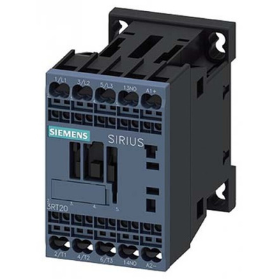 Siemens 3RT2 Overload Relay 3NO, 11 A F.L.C, 10 A Contact Rating, 1.2 W, 24 Vdc, 3P, SIRIUS