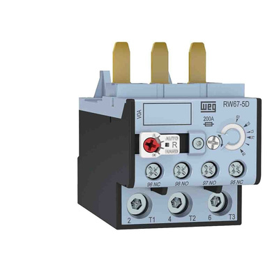 WEG Thermal Overload Relay 1NO + 1NC, 57 A F.L.C, 57 A Contact Rating, 16.5 kW, 690 Vac, 3P, RW