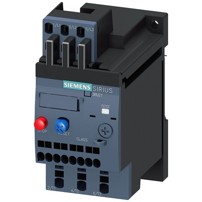 Siemens Overload Relay, 0.63 A F.L.C, 630 mA Contact Rating, 0.18 kW, 0.25 kW, 400 V, 500 V, 690 V, SIRIUS