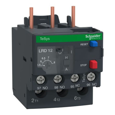 Schneider Electric Thermal Overload Relay 1 NO + 1 NC, 5.5 → 8 A F.L.C, 5 A Contact Rating, TeSys