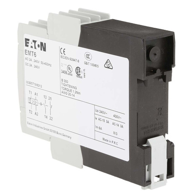 Eaton Overload Relay 1NO + 1NC, 3 A Contact Rating, 2 W, 24 → 240 Vac/dc, SP, EMT