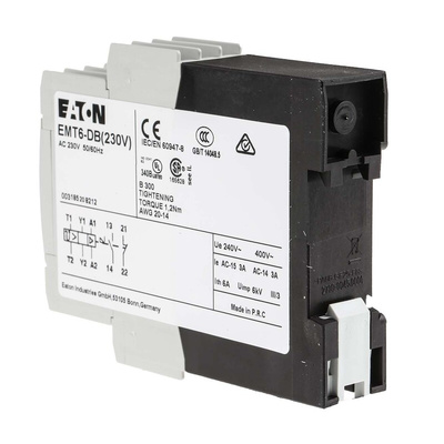 Eaton Overload Relay 1NO + 1NC, 3 A Contact Rating, 2 W, 230 Vac, EMT