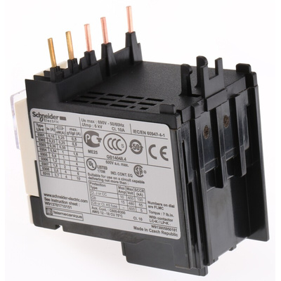 Schneider Electric LR2K Thermal Overload Relay 1NO + 1NC, 0.11 → 0.16 A F.L.C, 160 mA Contact Rating, 100 W, 250