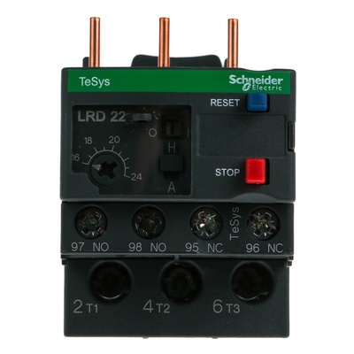 Schneider Electric LRD Thermal Overload Relay 1NO + 1NC, 16 → 24 A F.L.C, 24 A Contact Rating, 3P, TeSys