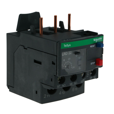 Schneider Electric LRD Thermal Overload Relay 1NO + 1NC, 16 → 24 A F.L.C, 24 A Contact Rating, 3P, TeSys