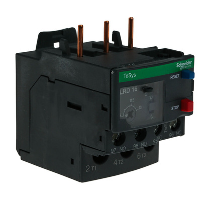 Schneider Electric LRD Thermal Overload Relay 1NO + 1NC, 9 → 13 A F.L.C, 13 A Contact Rating, 6 kV, 3P, TeSys