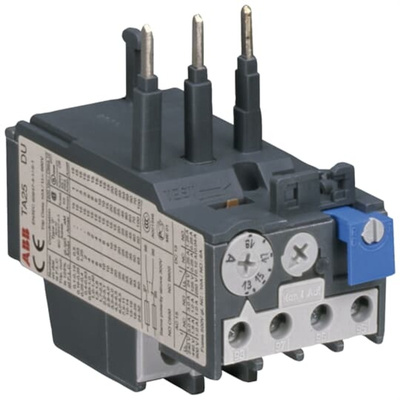 ABB TA25 Thermal Overload Relay 1NO + 1NC, 7.5 → 11 A F.L.C, 11 A Contact Rating, 2.2 W, 3P, A Line
