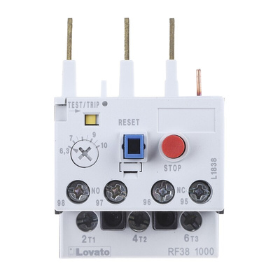 Lovato RF38 Thermal Overload Relay, 6.3 → 10 A F.L.C, 10 A Contact Rating, 3P