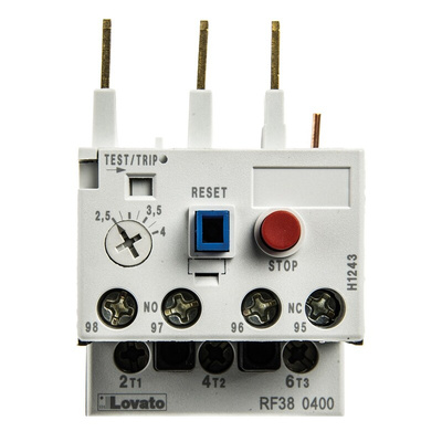 Lovato RF38 Thermal Overload Relay, 2.5 → 4 A F.L.C, 4 A Contact Rating, 3P