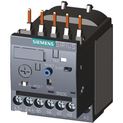 Siemens 3RB Solid State Overload Relay 1NO + 1NC, 1 → 4 A F.L.C, 4 A Contact Rating, 1.5 kW, 3P, SIRIUS