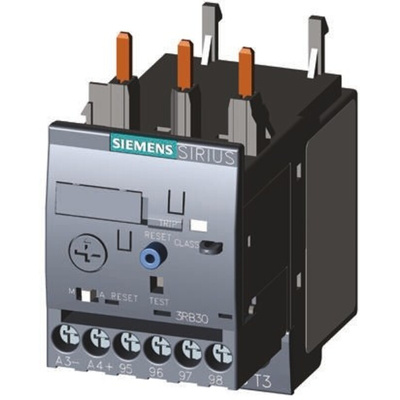 Siemens 3RB Solid State Overload Relay 1NO + 1NC, 0.1 → 0.4 A F.L.C, 400 mA Contact Rating, 90 W, 3P, SIRIUS