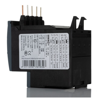 Siemens 3RU Overload Relay 1NO + 1NC, 4.5 → 6.3 A F.L.C, 6.3 A Contact Rating, 2.2 kW, 3P, SIRIUS Innovation