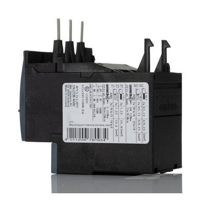 Siemens 3RU Overload Relay 1NO + 1NC, 11 → 16 A F.L.C, 16 A Contact Rating, 7.5 kW, 3P, SIRIUS Innovation