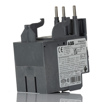 ABB TF42 Thermal Overload Relay 1NO + 1NC, 4.2 → 5.7 A F.L.C, 5.7 A Contact Rating, 2 W, 3P, AF Range