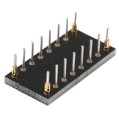 Winslow Straight Through Hole Mount 0.5 mm, 2.54 mm Pitch IC Socket Adapter, 16 Pin Female QFN to 16 Pin Male DIP