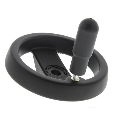 Elesa Black Technopolymer Hand Wheel, 124mm diameter